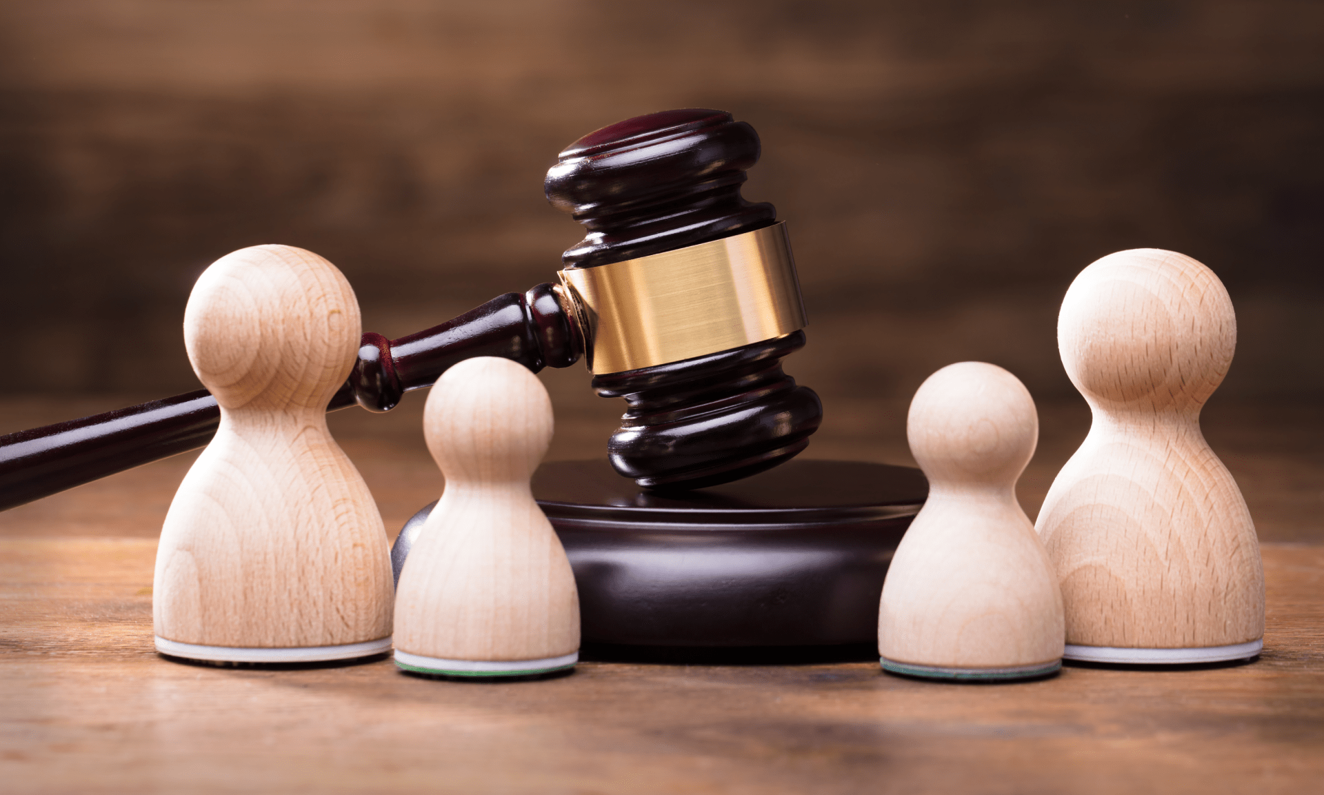 Wooden Figures With Gavel